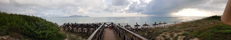 panorama of the beach at the hotel